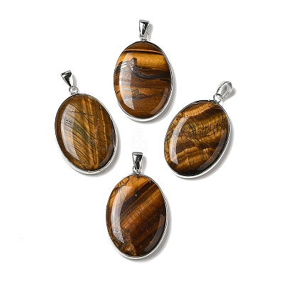 Natural Tiger Eye Pendants G-M415-01P-05-1