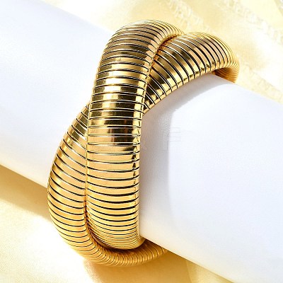 304 Stainless Steel Stretch Bracelets BJEW-A031-01D-G-1