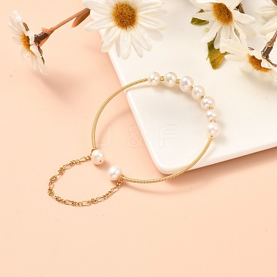 Natural Pearl Bead Bangle for Girl Women BJEW-JB06829-1