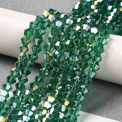Transparent Electroplate Glass Beads Strands GLAA-F029-2mm-A10-1