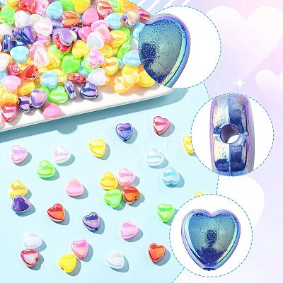 200Pcs 2 Colors ABS Plastic Beads KY-FS0001-42D-1