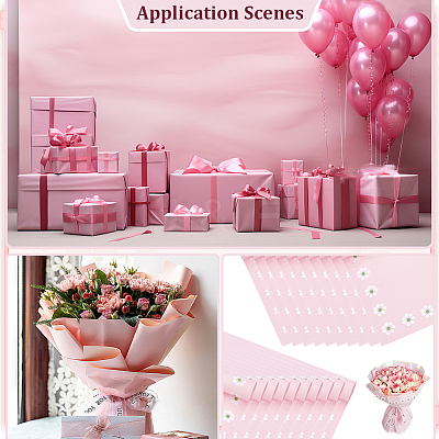 20Pcs Plastic Flower Bouquet Wrapping Paper DIY-WH0698-059-1