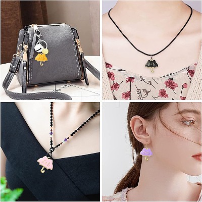 30Pcs 6 Colors Alloy Enamel Pendants ENAM-CJ0002-65-1