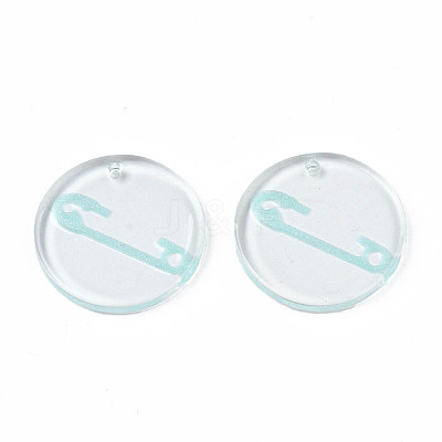 Transparent Resin Pendants RESI-N030-005D-1