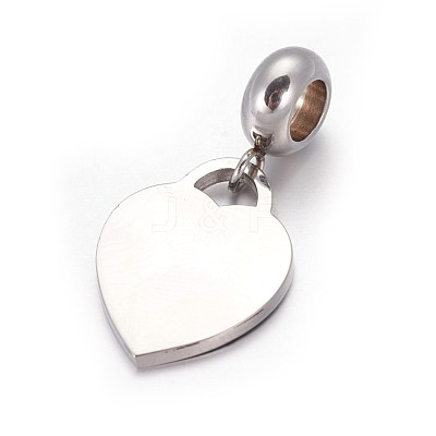 304 Stainless Steel European Dangle Charms OPDL-L013-49A-1