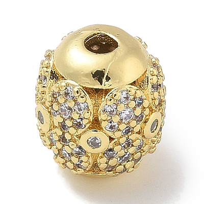 Rack Plating Brass Micro Pave Cubic Zirconia Beads KK-L224-030G-1
