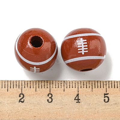 Printed Wood European Beads WOOD-G022-11C-1