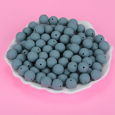 Round Silicone Focal Beads SI-JX0046A-103-1