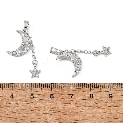 Brass Micro Pave Clear Cubic Zirconia Pendants CU-B002-08P-1