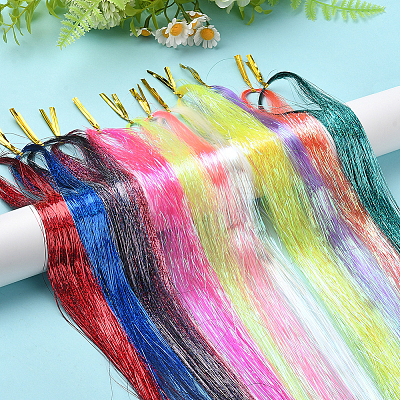 12Pcs 12 Colors Laser PET Hair Wig OHAR-SP0001-05B-1