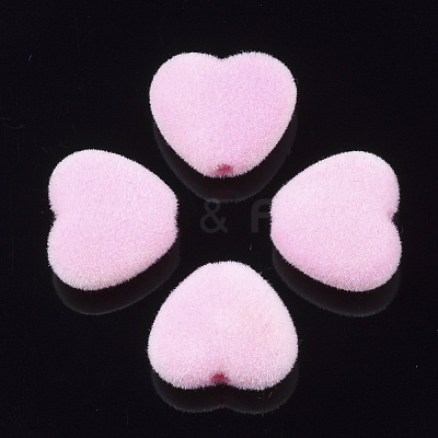 Flocky Acrylic Beads FIND-T046-34-20-1