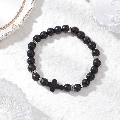 4Pcs 4 Colors Synthetic Turquoise Beaded Stretch Bracelets for Women BJEW-JB12288-1