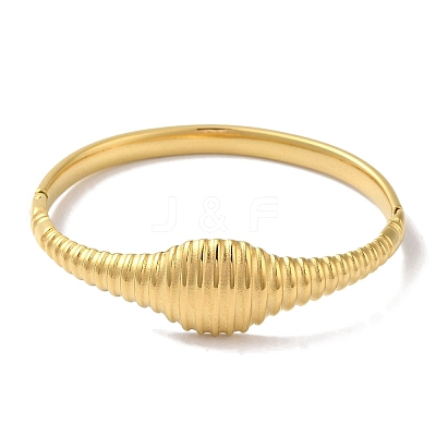 304 Stainless Steel Grooved Hinged Bangles for Women BJEW-I315-16G-1