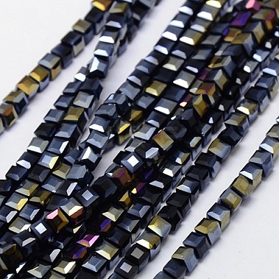 Electroplate Glass Bead Strands EGLA-J028-6x6mm-AB12-1