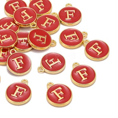 Golden Plated Alloy Enamel Charms X-ENAM-S118-03F-1