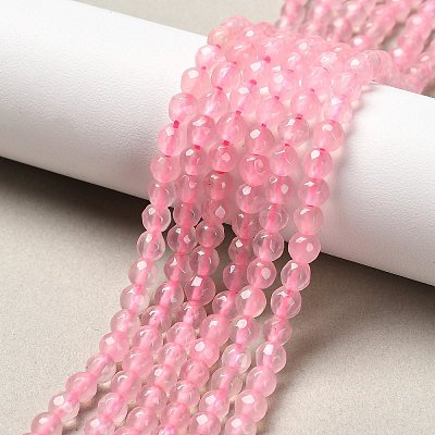 Dyed Natural White Jade Round Beads Strands X-G-E311-4mm-01-1