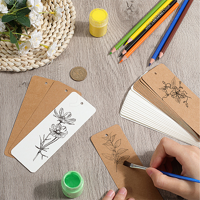 120Pcs 2 Colors Paper Blank Bookmarks AJEW-SP0001-25-1