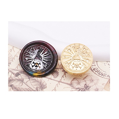 Halloween Series Wax Seal Brass Stamp Heads AJEW-M039-01V-1