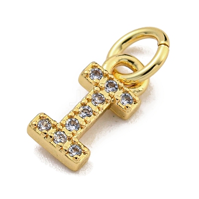 Initial Letter Brass with Cubic Zirconia Charms KK-Q814-26I-G-1