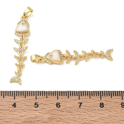 Brass Micro Pave Clear Cubic Zirconia Pendants CU-CBA280C-01G-01-1