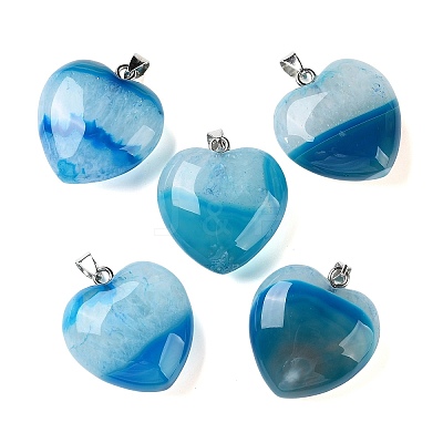 Dyed & Heated Natural Crystal Core Agate Pendants GG-CBACB71-04P-03-1
