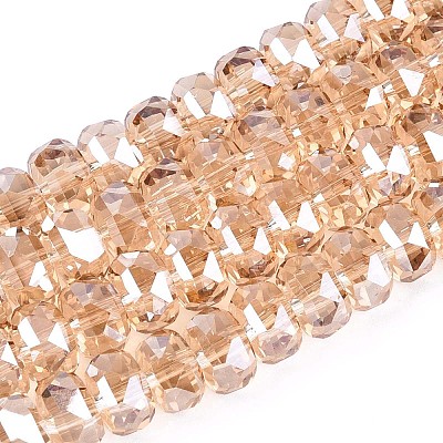 Electroplate Transparent Glass Beads Strands EGLA-N022-04A-D16-1