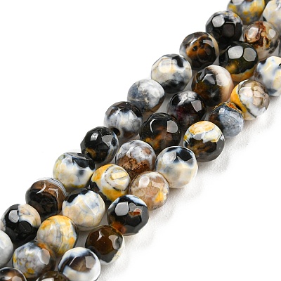 Dyed Natural Fire Crackle Agate Beads Strands G-G007-01A-1