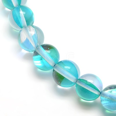 Synthetic Moonstone Beads Strands G-F143-10mm-07-1