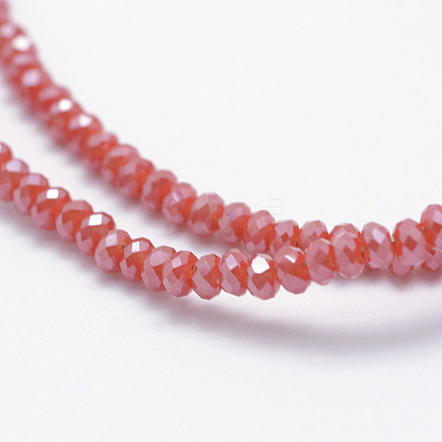 Electroplate Opaque Glass Beads Strands X-EGLA-J144-PL-B02-1