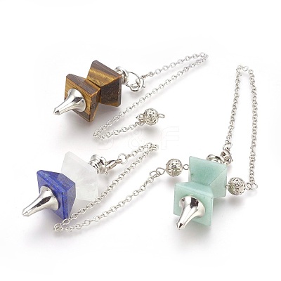 Natural Gemstone Dowsing Pendulums KK-F756-09-1