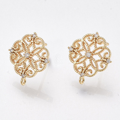 Brass Stud Earring Findings X-KK-T038-491D-1
