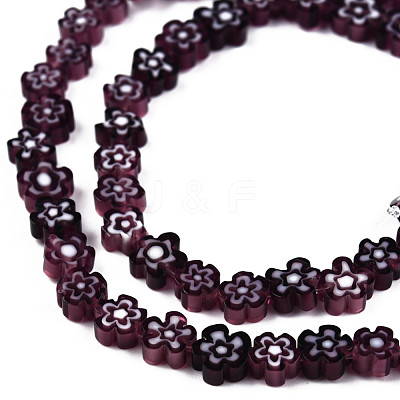 Handmade Millefiori Glass Bead Strands LAMP-N029-017A-01-1