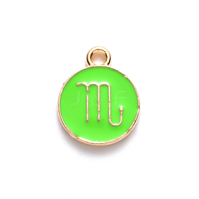 Alloy Enamel Pendants X-ENAM-S124-01B-06L-1