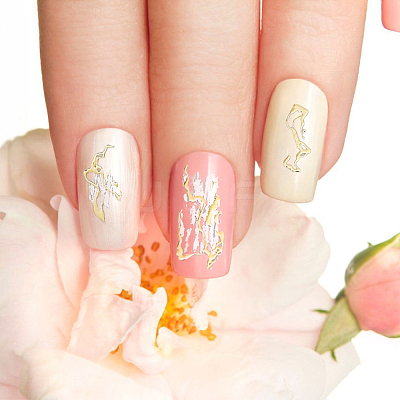 10 Sheets 10 Style Gold Stamping Wave French French Tips Nail Stickers MRMJ-HY0002-33-1