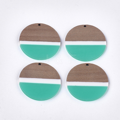 Resin & Walnut Wood Pendants RESI-S358-72B-1