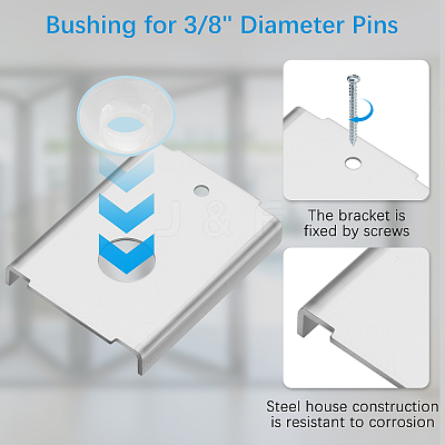 2 Sets Carbon Steel Door Repair Bracket Set FIND-DL0001-28-1