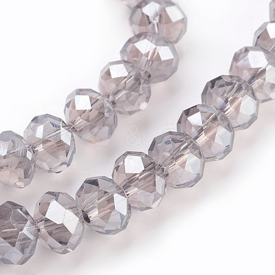 Electroplate Glass Beads Strands GLAA-K027-PL-A01-1