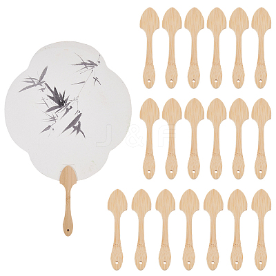 20Pcs Bamboo Short Fan Handle DIY-FH0010-40B-1