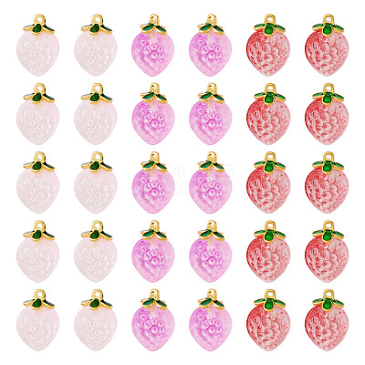 30Pcs 3 Colors Transparent Glass Pendants GLAA-TA0003-82-1