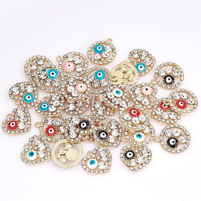 40Pcs 10 Style Rack Alloy Enamel Pendants ENAM-NB0001-65-1