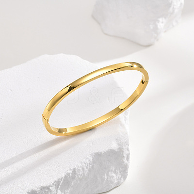 304 Stainless Steel Smooth Hinged Bangles BJEW-Q772-01G-1