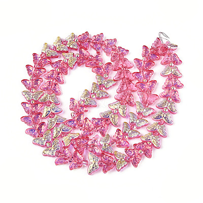 Transparency Electroplate Glass Beads Strands GLAA-T023-39A-02-1