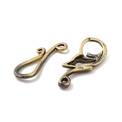 Brass Hook Clasps KK-G323-11AB-RS-1