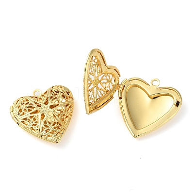 Rack Plating Brass Locket Pendants KK-M269-08G-1