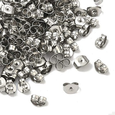 Tarnish Resistant 201 Stainless Steel Ear Nuts X-STAS-S028-11-1
