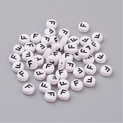 Acrylic Horizontal Hole Letter Beads X-PL37C9070-F-1