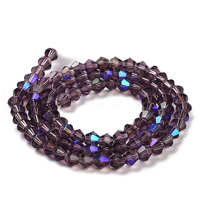 Transparent Electroplate Glass Beads Strands EGLA-A039-T3mm-L04-1