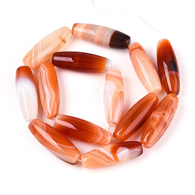 Natural Striped Agate/Banded Agate Beads Strands G-S280-10E-1