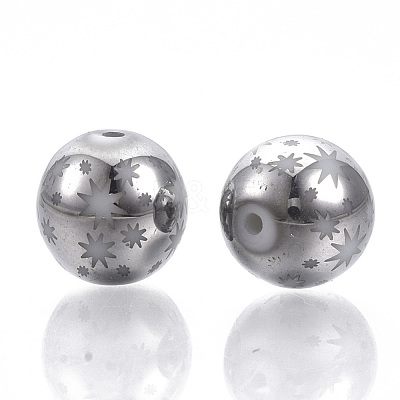 Christmas Electroplate Glass Beads EGLA-R113-07B-1