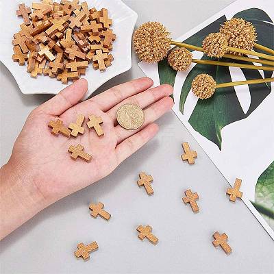 200Pcs Wood Pendants WOOD-SC0001-36D-1